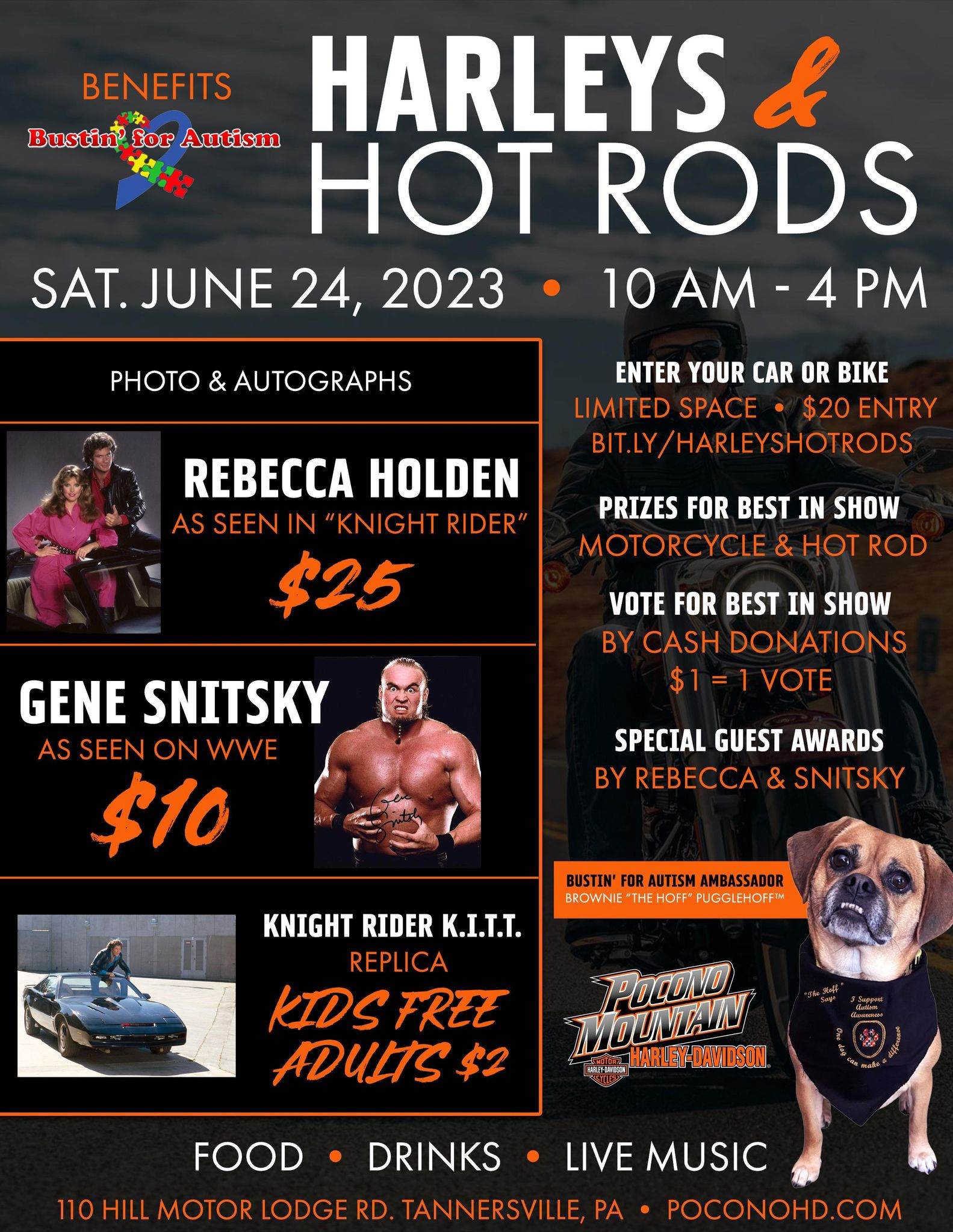 Harley & Hot Rods : Car & Bike Show to benefit Bustin' 4 Autism  - June 24, 2023